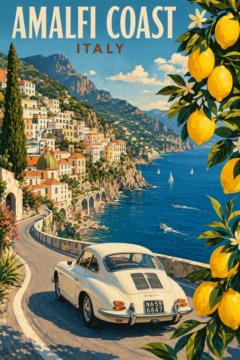 Vintage Amalfi Travel Poster — GPT Image 2 Prompt
