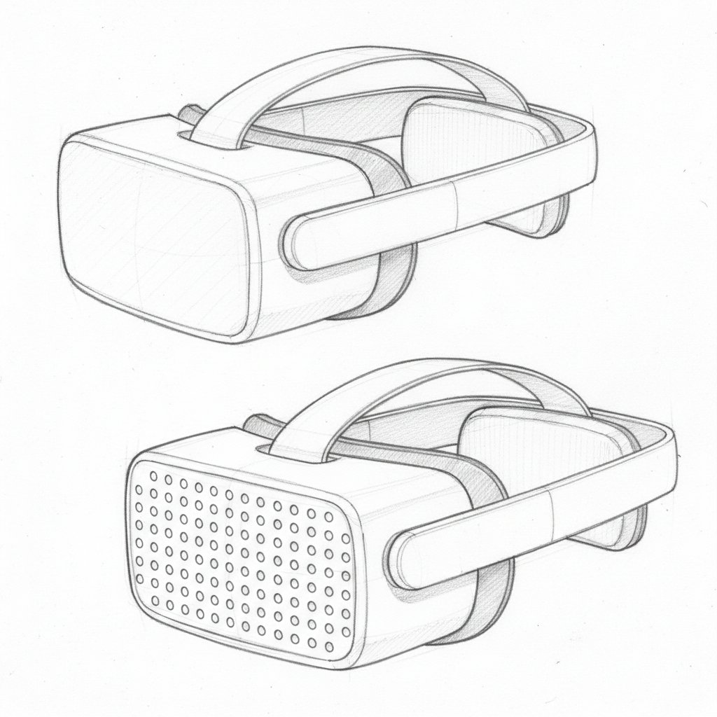 Dieter Rams Inspired VR Headset Sketch — Nano Banana Pro AI Generated Image