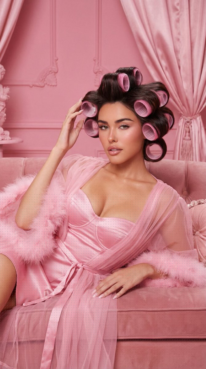 Pink Monochromatic Vintage Boudoir Editorial — Nano Banana Pro AI Generated Image