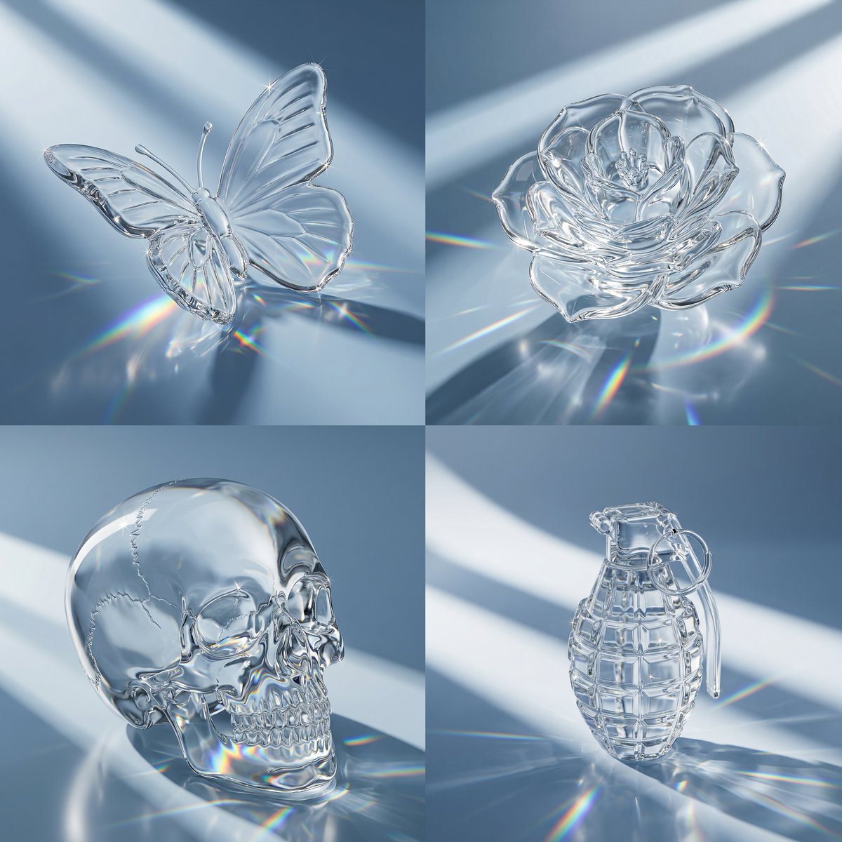 Macro Hero Shot of Optical Cast Glass Object with Caustics — Nano Banana Pro AI Generated Image