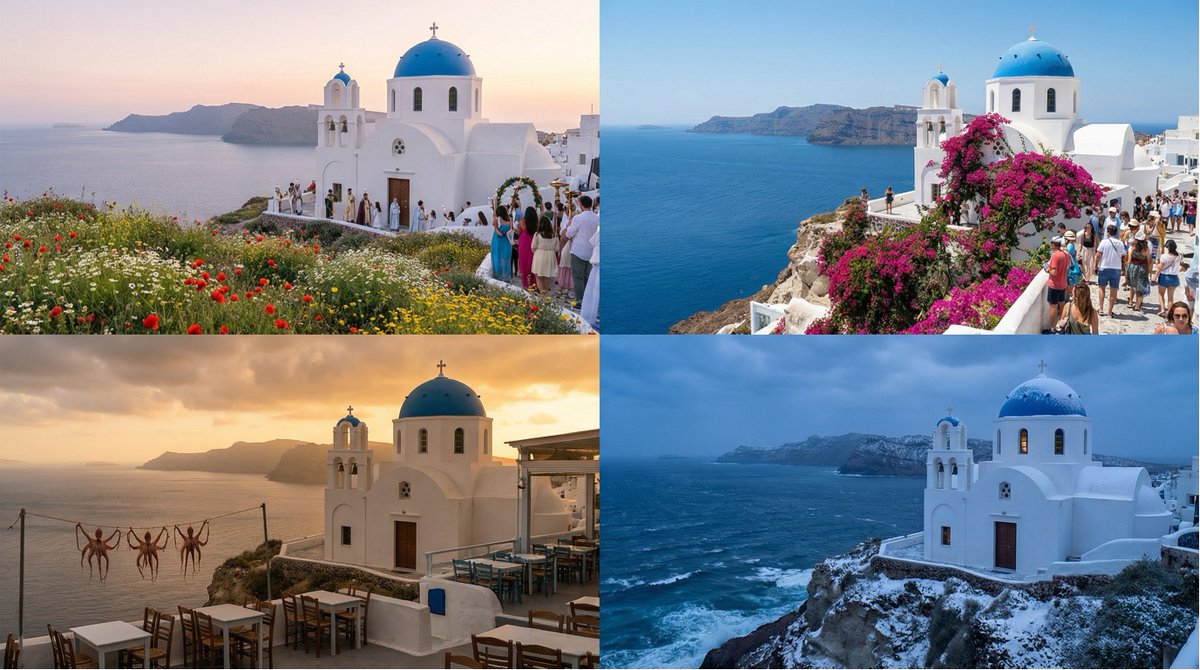 Seasonal Transformation Grid — Nano Banana Pro AI Generated Image