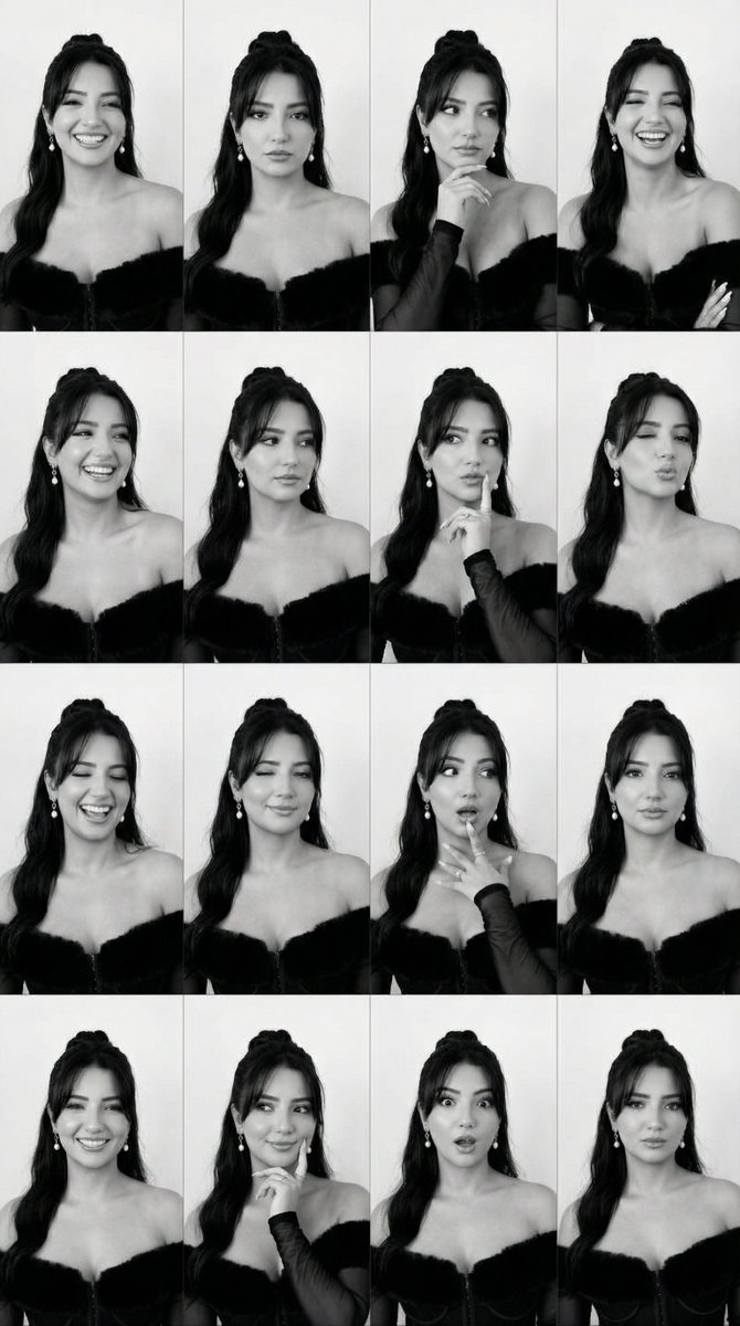 Identity Swap on Expression Grid (4x4) — Nano Banana Pro AI Generated Image