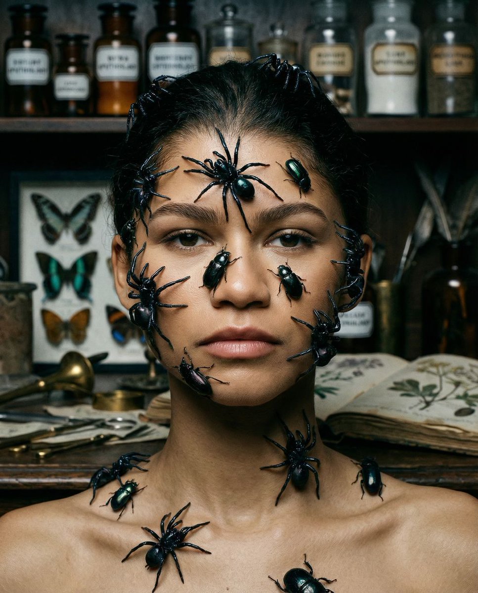 Zendaya Entomological Elegance Surreal Portrait — Nano Banana Pro AI Generated Image