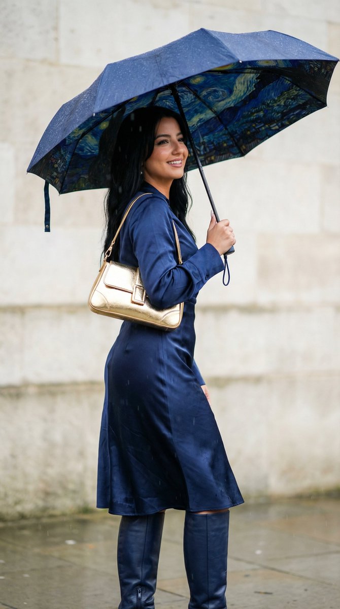 Cinematic Rain Fashion Transformation (Image-to-Image) — Nano Banana Pro AI Generated Image