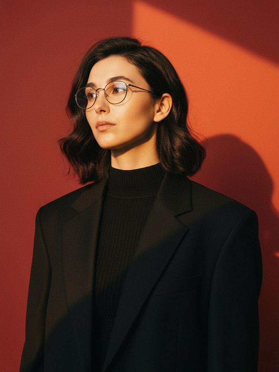 Cinematic Fashion Portrait with Geometric Shadows — Nano Banana Pro AI Generated Image