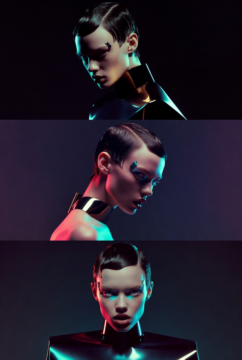 Avant-Garde Fashion Editorial Triptych Prompt — Nano Banana Pro AI Generated Image