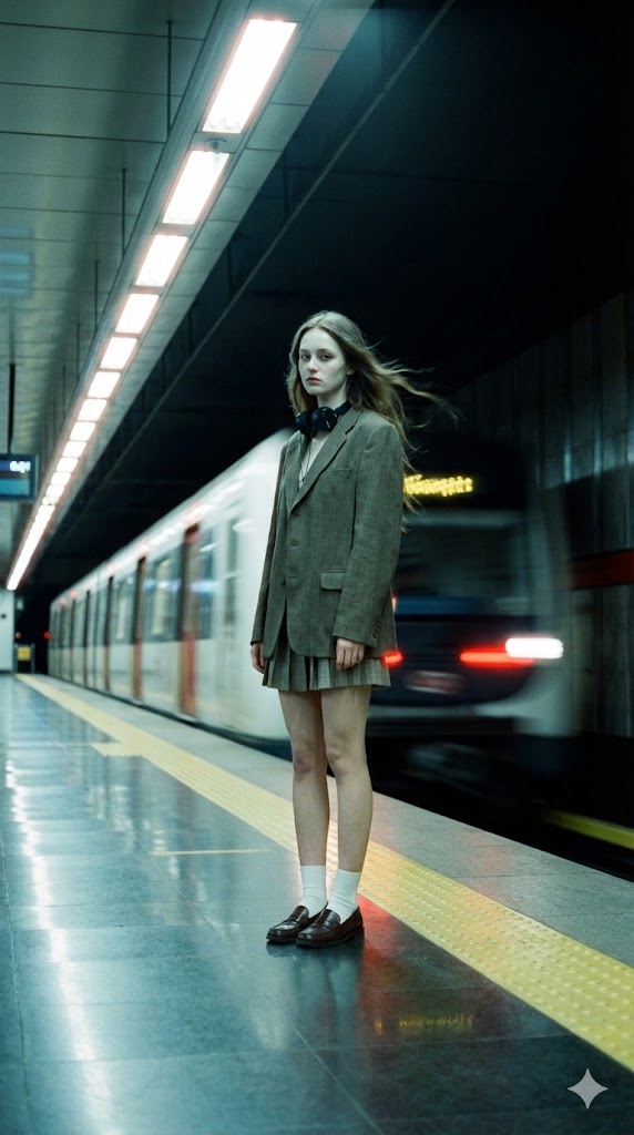 Long-Exposure Subway Fashion Prompt — Nano Banana Pro AI Generated Image