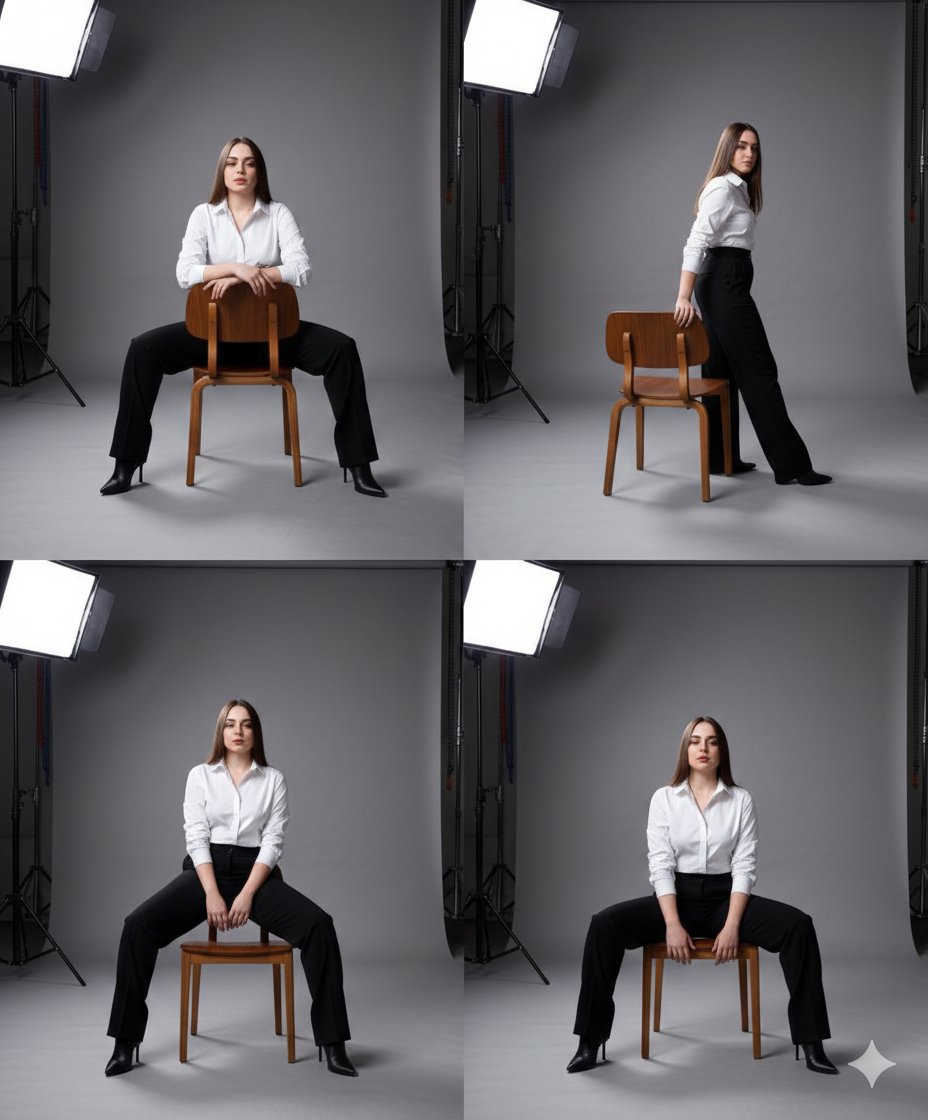 Fashion Photography Studio Collage Prompt — Nano Banana Pro AI Generated Image