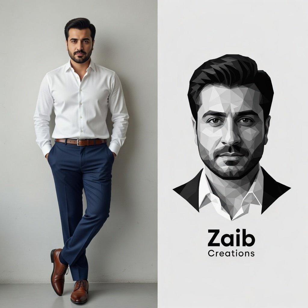 Vertical Split-Screen Branding Composition — Nano Banana Pro AI Generated Image