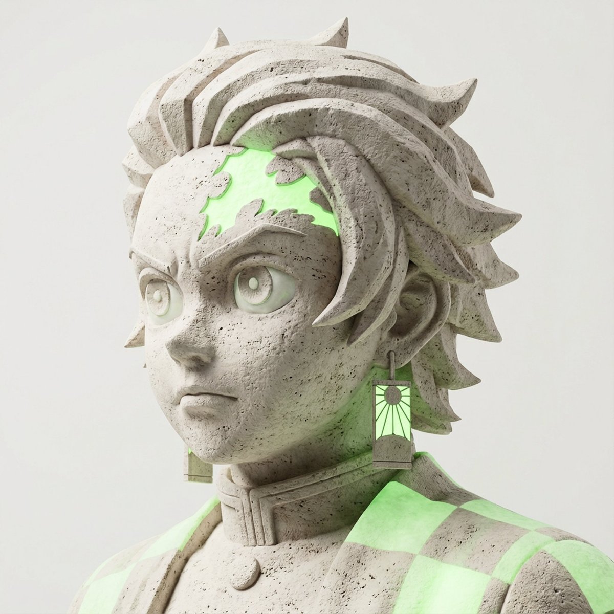 Limestone Sculpture with Neon Glow Prompt — Nano Banana Pro AI Generated Image