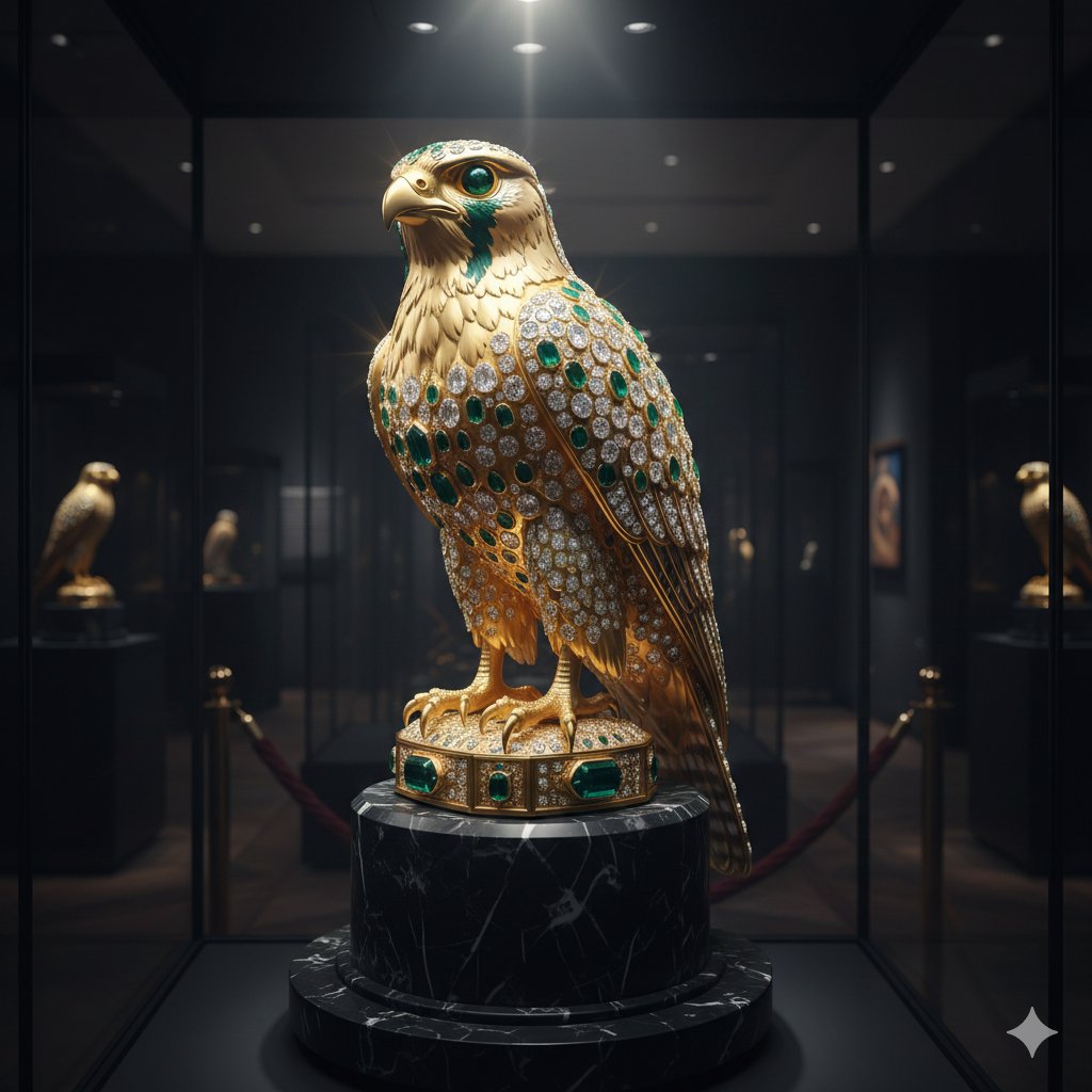 Ornate Gold Falcon Sculpture Prompt — Nano Banana Pro AI Generated Image