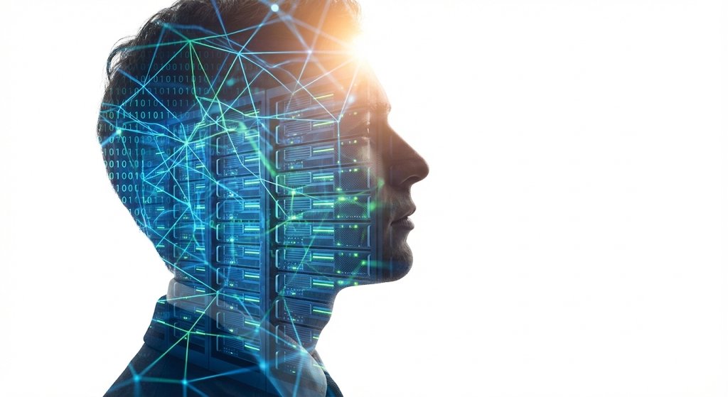 Double Exposure Portrait of an AI Engineer — Nano Banana Pro AI Generated Image