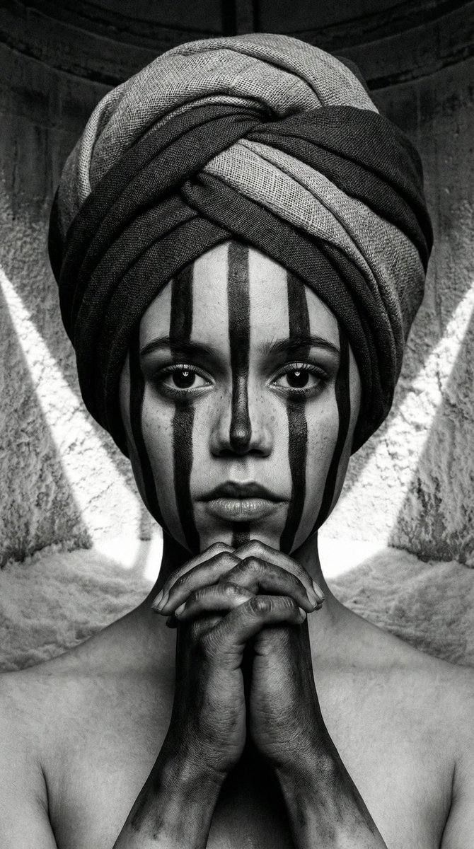 Monochrome Avant-Garde Portrait: Obsidian Ritual — Nano Banana Pro AI Generated Image