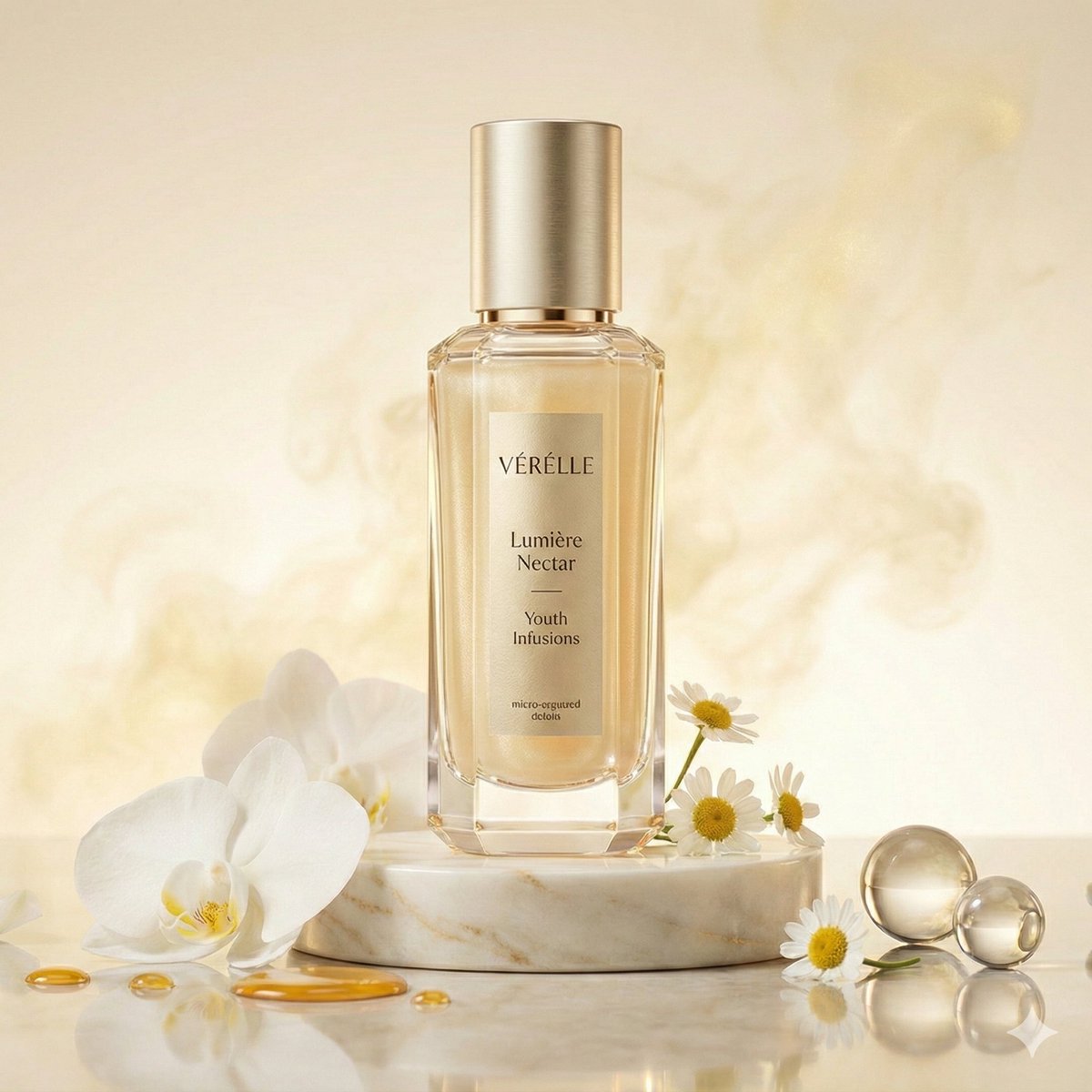 Luxury Skincare Commercial Photography: Lumière Nectar — Nano Banana Pro AI Generated Image