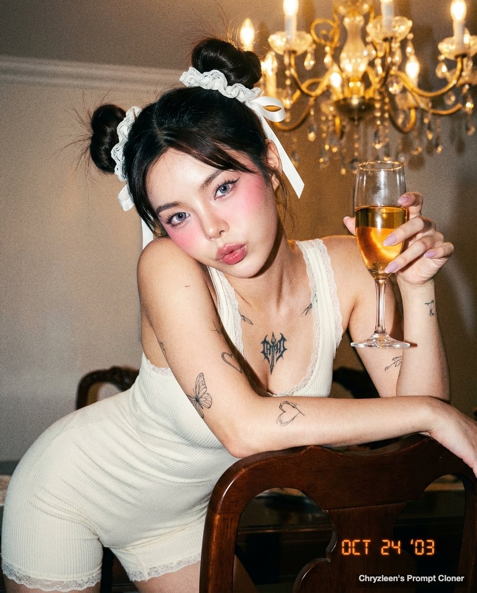 Microscopic Y2K Candid Portrait with PersonaFusion — Nano Banana Pro AI Generated Image