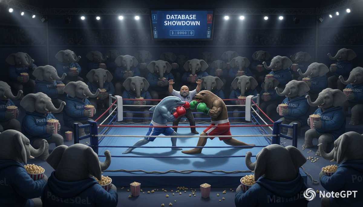 Database Mascot Boxing Match — Nano Banana Pro AI Generated Image