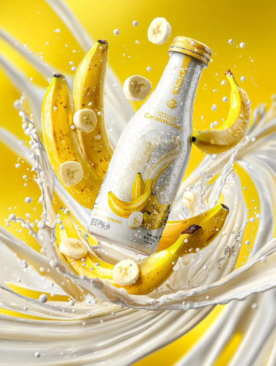 Banana Milk Commercial Ad — Nano Banana Pro AI Generated Image