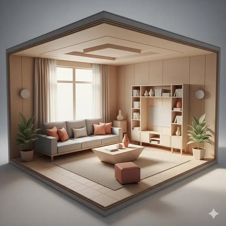 Origami Living Room Architecture Concept