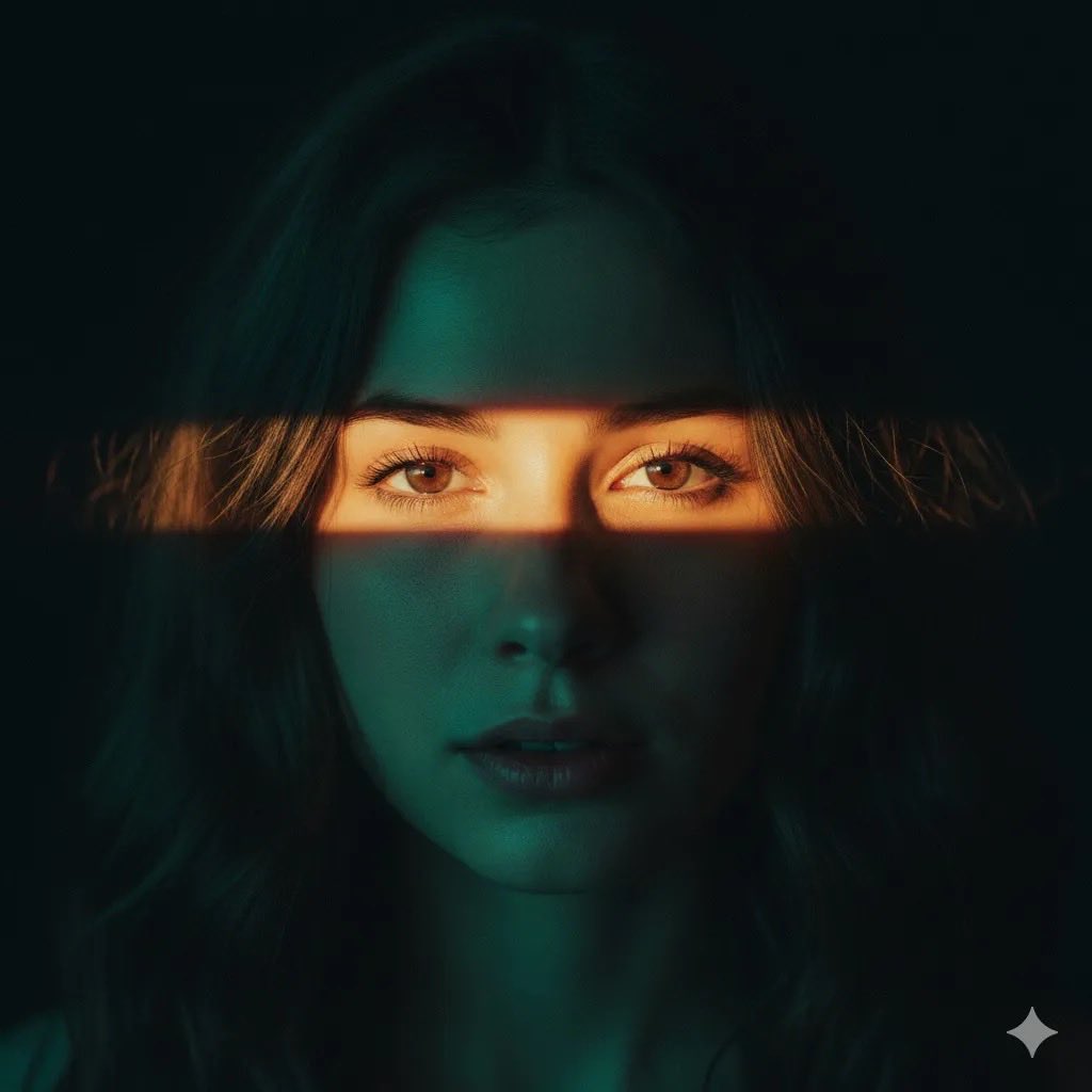 Cinematic Portrait with Dramatic Light Strip — Nano Banana Pro AI Generated Image