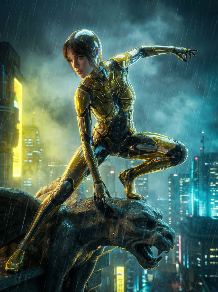Crystal Spider Suit in Neo-Tokyo — Nano Banana Pro AI Generated Image