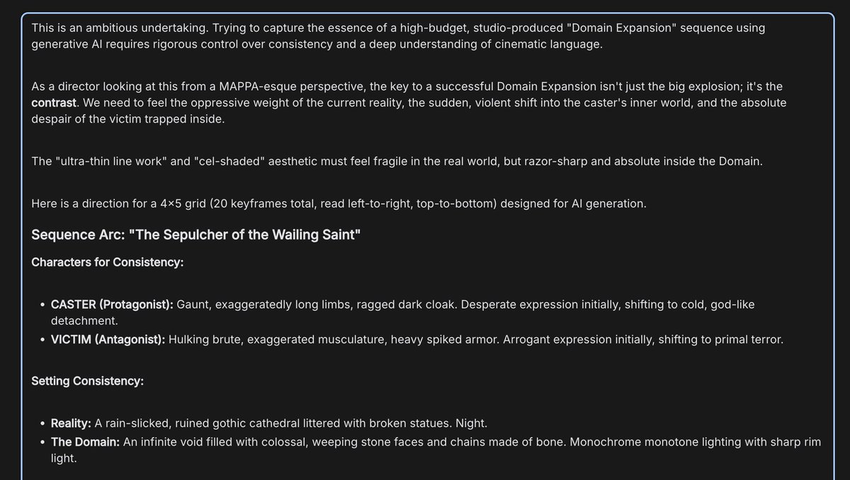 Anime Keyframe Sequence for Domain Expansion — Nano Banana Pro AI Generated Image