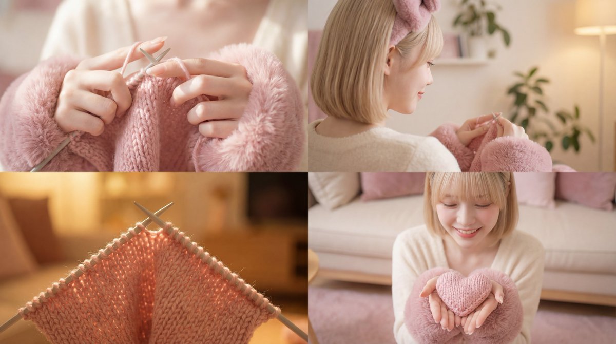 Cinematic Video of a Woman Knitting — Nano Banana Pro AI Generated Image