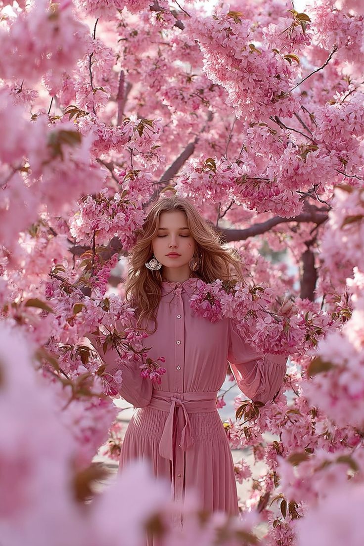 Dreamy Cinematic Portrait under Cherry Blossoms — Nano Banana Pro AI Generated Image