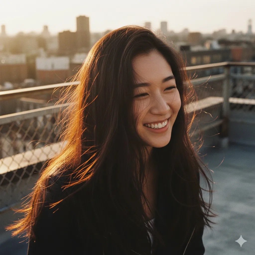 Rooftop Golden Hour Cinematic Portrait — Nano Banana Pro AI Generated Image