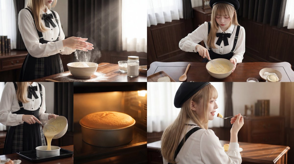 Cinematic Cake Making Process Video Prompt — Nano Banana Pro AI Generated Image