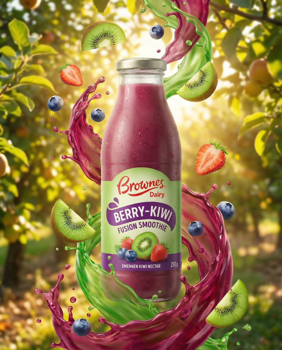 Dynamic Fruit Drink Product Ad — Nano Banana Pro AI Generated Image