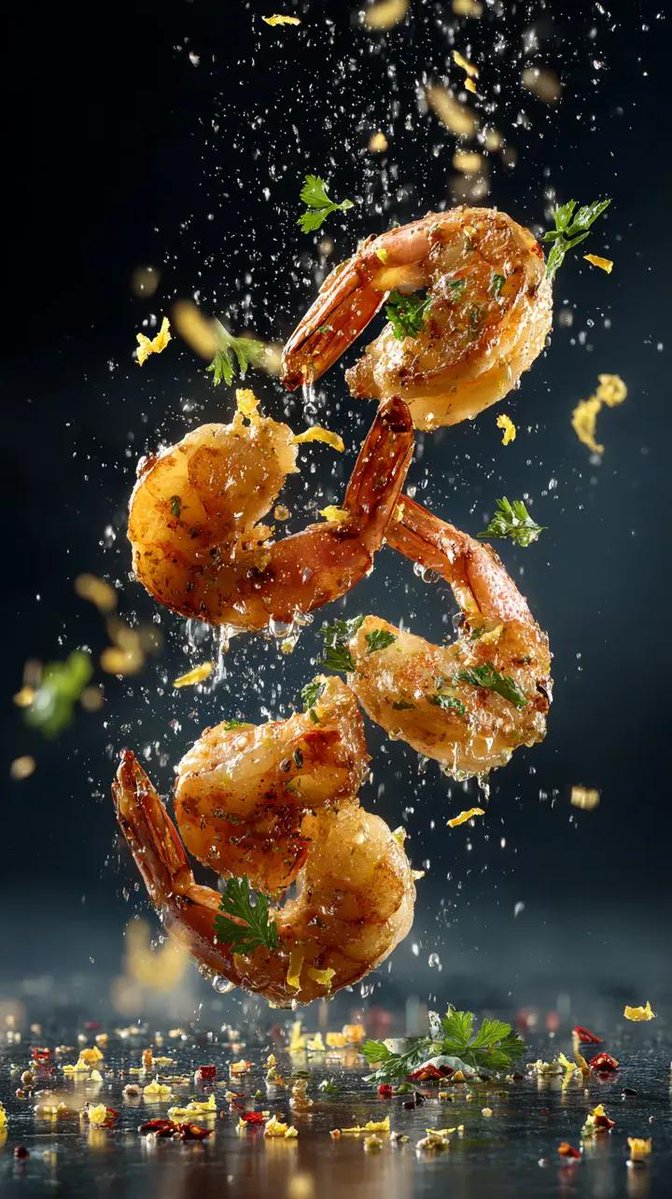Ultra-Realistic Garlic Butter Shrimp Ad — Nano Banana Pro AI Generated Image