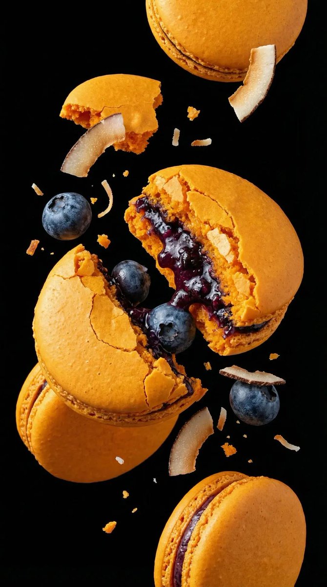 Luxury Floating Macarons Ad — Nano Banana Pro AI Generated Image