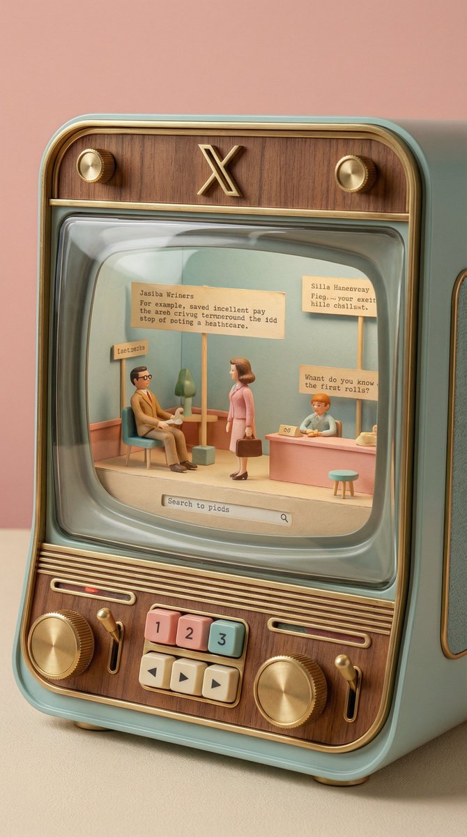 Wes Anderson-designed X App Mobile Interface — Nano Banana Pro AI Generated Image