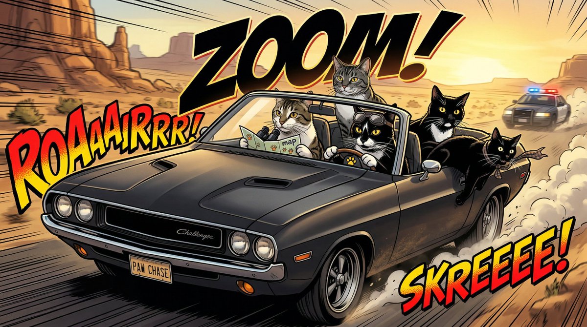 Epic Car Chase Action Shot — Nano Banana Pro AI Generated Image