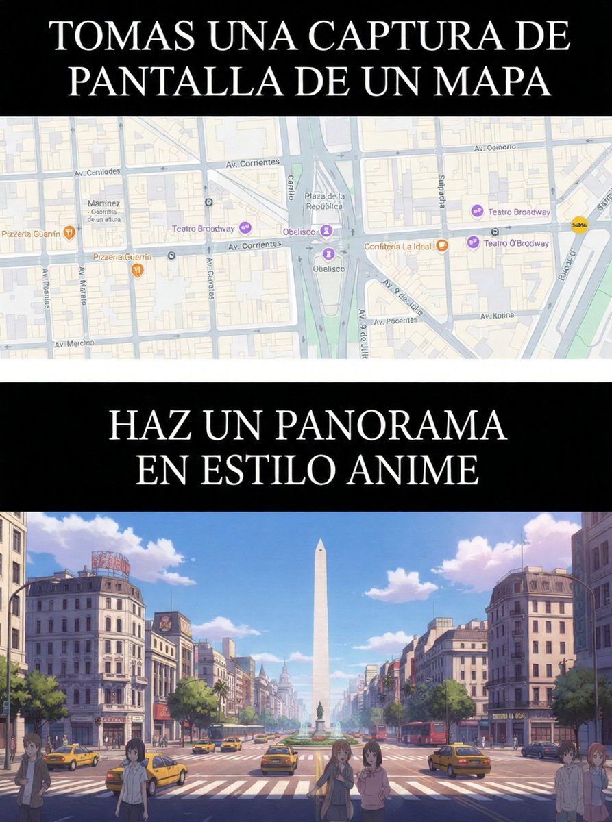 Map to Anime Panorama Conversion — Nano Banana Pro AI Generated Image