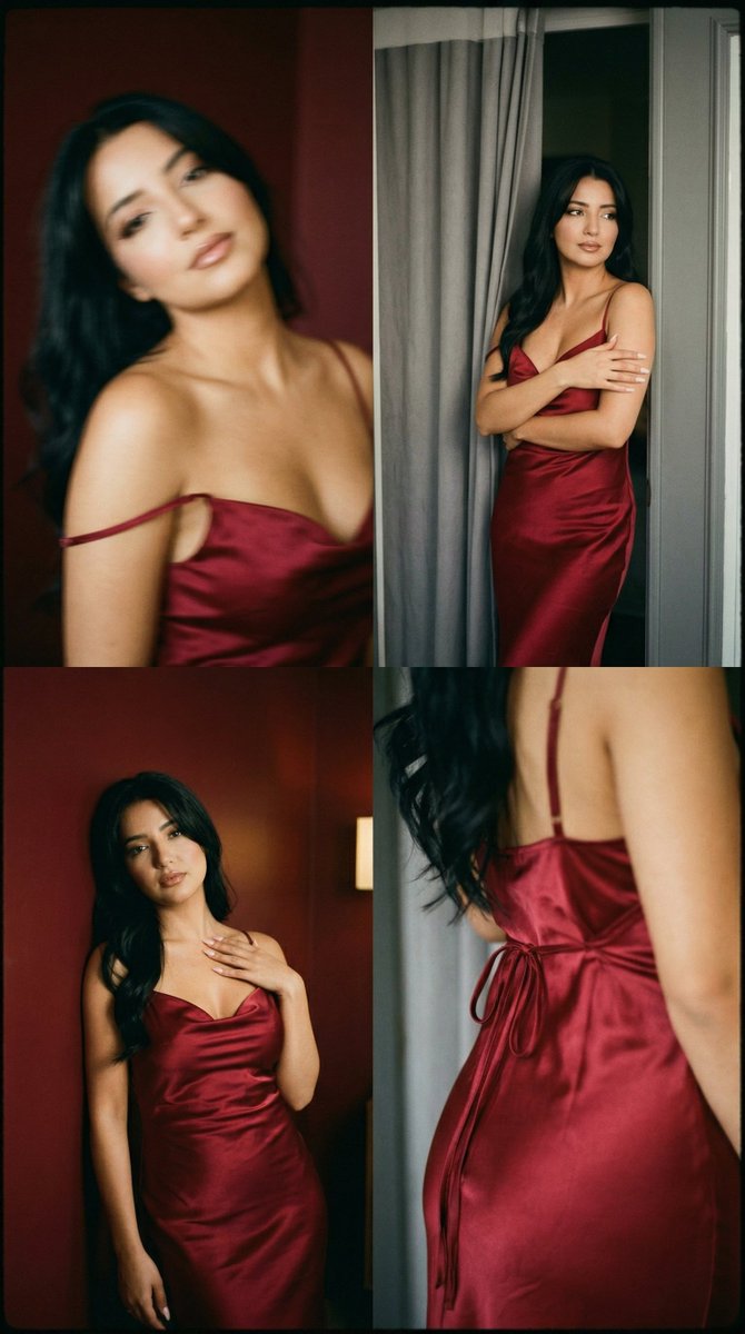 Lo-Fi Analog Boudoir 2x2 Grid Contact Sheet — Nano Banana Pro AI Generated Image