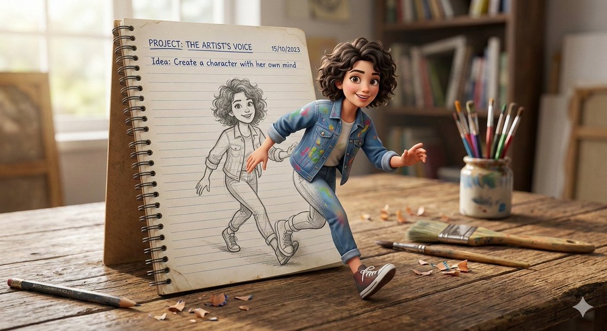 3D Pop-Out Illusion Artwork of a Boy from a Notebook — Nano Banana Pro AI Generated Image