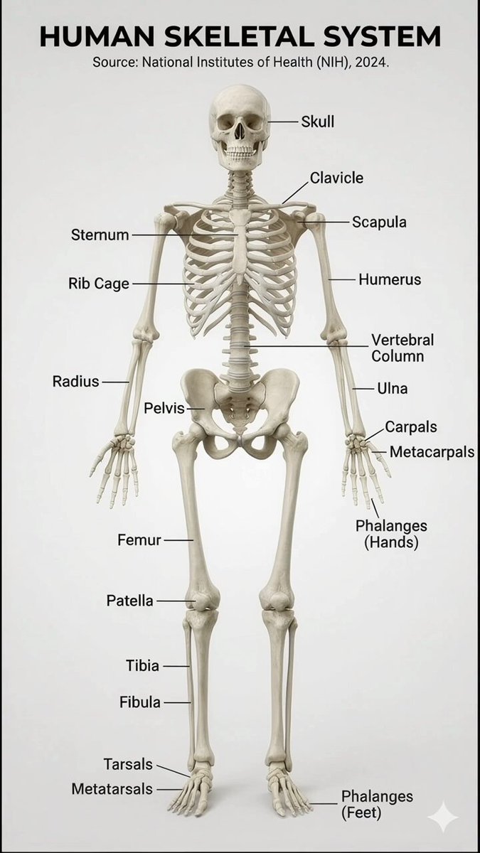 Realistic human skeletal system infographic — Nano Banana Pro AI Generated Image