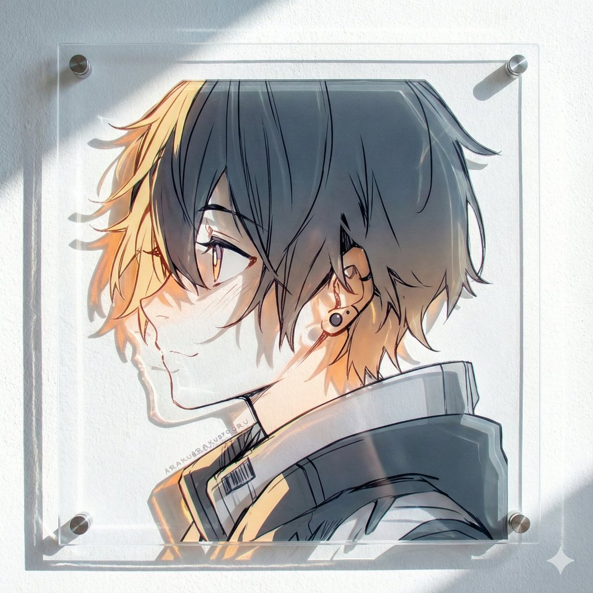 Layered Acrylic Artwork Product Photography — Nano Banana Pro AI Generated Image