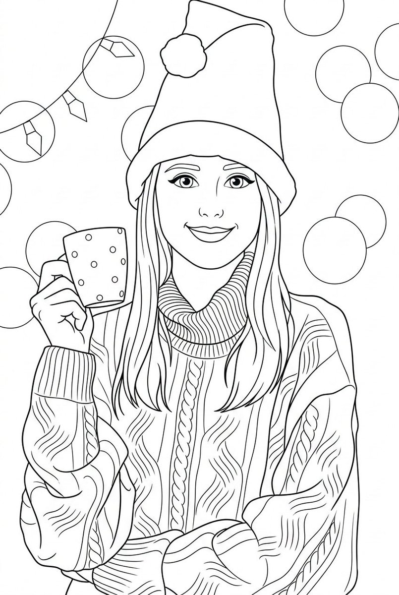 Convert Photo to Black and White Coloring Page — Nano Banana Pro AI Generated Image