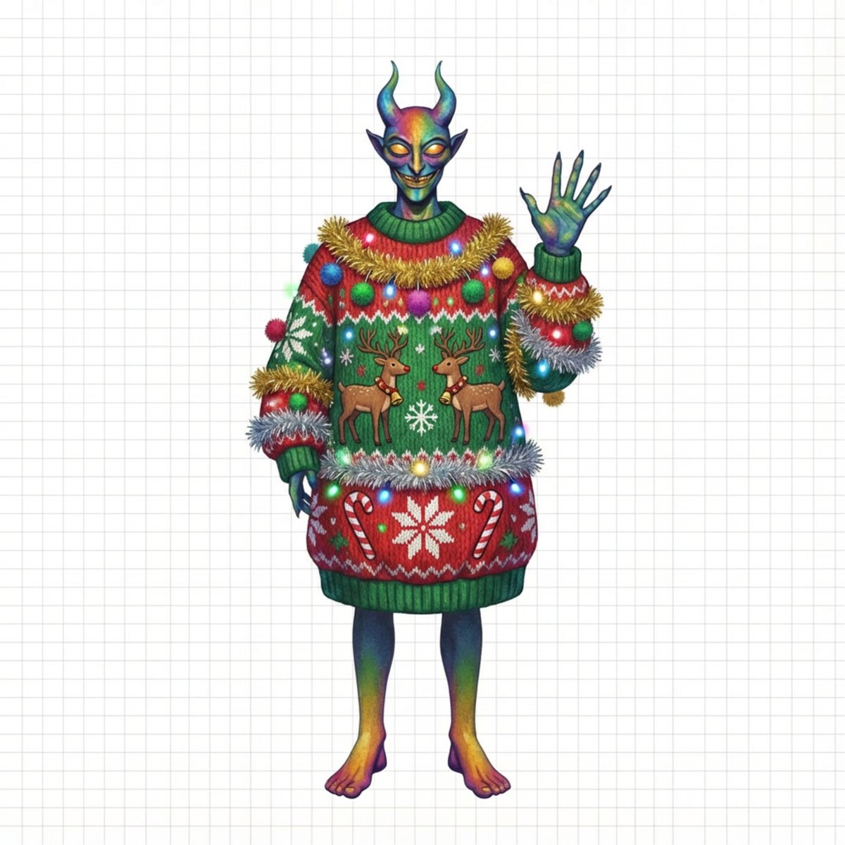Ugly Christmas Sweater Prompt Template — Nano Banana Pro AI Generated Image