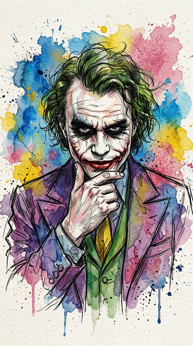 Abstract Watercolor Joker Artwork — Nano Banana Pro AI Generated Image