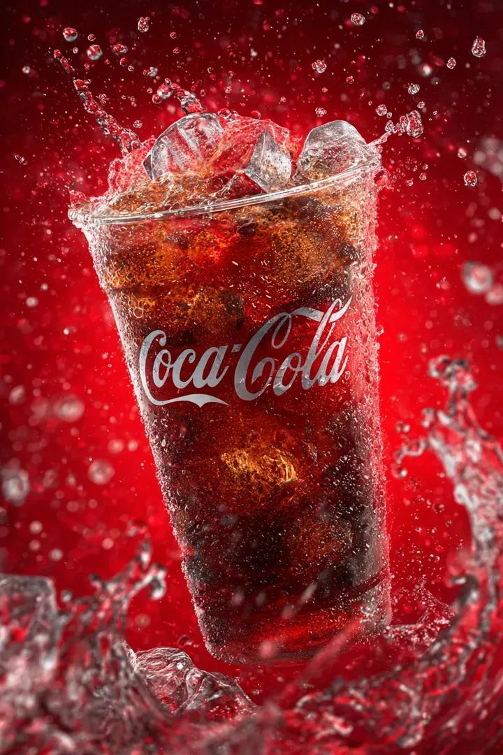 Coca Cola Product Photography with Splashes — Nano Banana Pro AI Generated Image