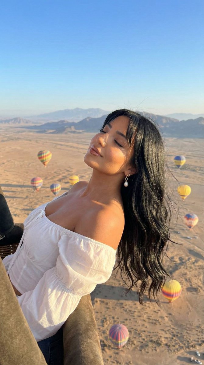 Cinematic Portrait of a Woman in a Hot Air Balloon over a Desert — Nano Banana Pro AI Generated Image