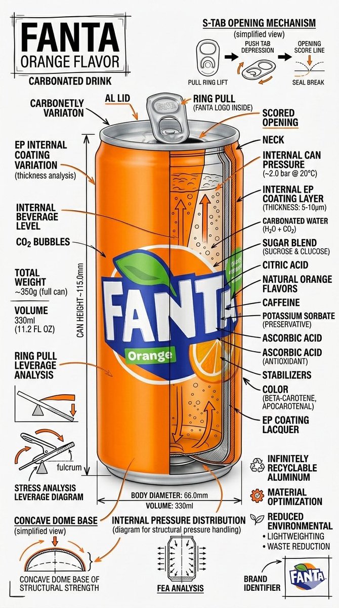 Technical Infographic Schematic for a Product/Beverage — Nano Banana Pro AI Generated Image
