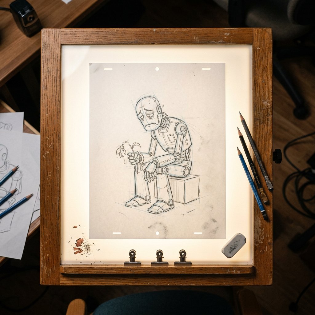 Classic Animation Light Table Prompt — Nano Banana Pro AI Generated Image