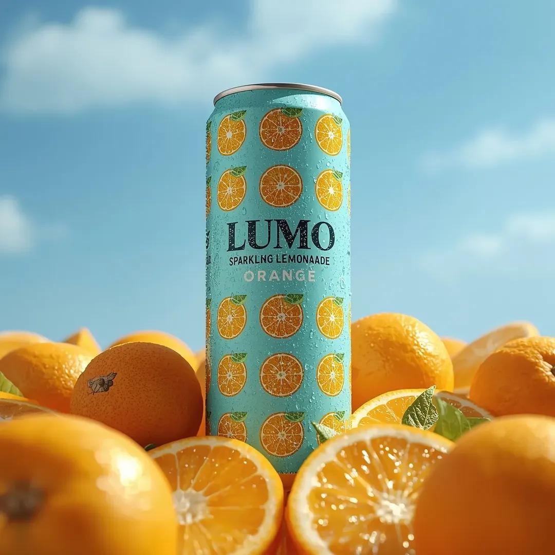 Ultra-Realistic Beverage Advertising Photography (LUMO Soda) — Nano Banana Pro AI Generated Image