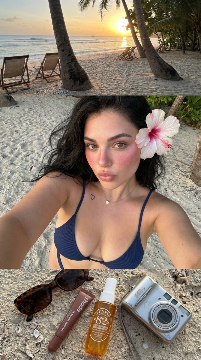 Multi-panel Beach Vacation Montage — Nano Banana Pro AI Generated Image