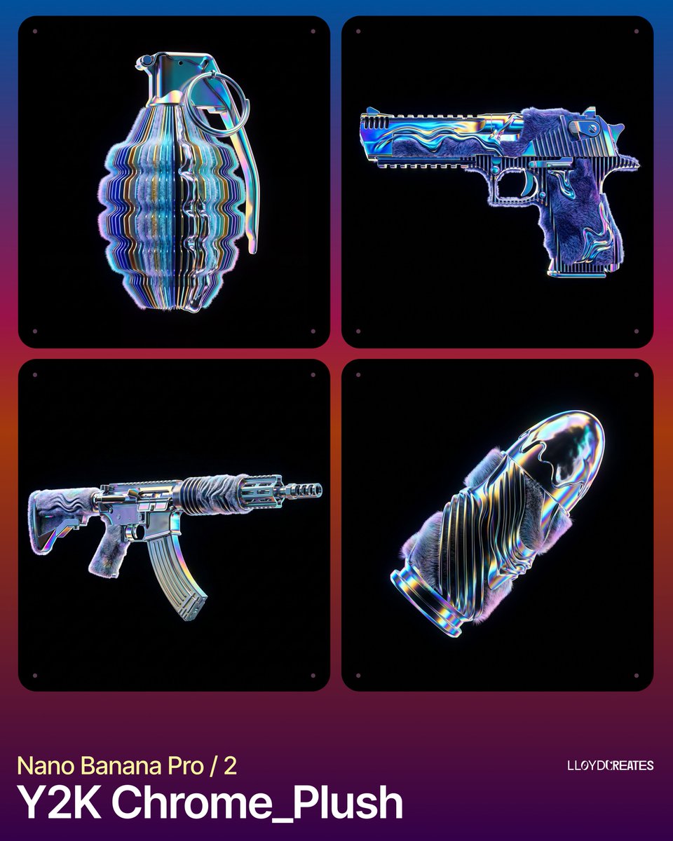 Y2K Chrome Plush Product Render — Nano Banana Pro AI Generated Image