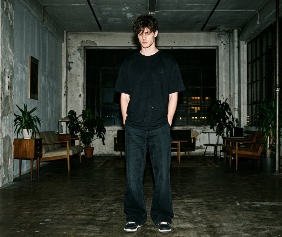 Hyper-realistic Nighttime Fashion Photograph with On-Camera Flash — Nano Banana Pro AI Generated Image